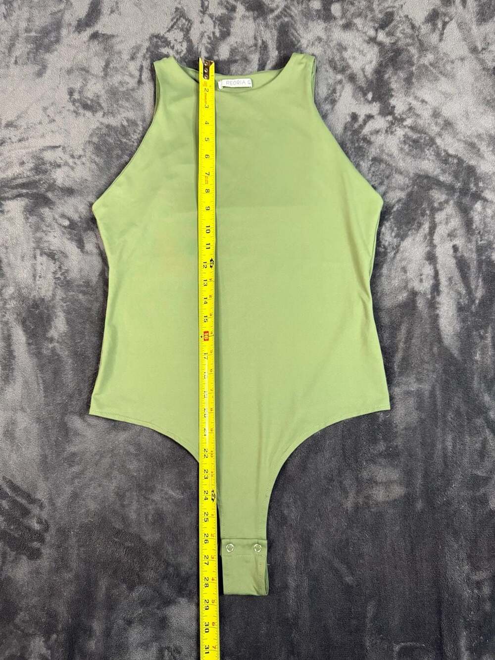 Women’s Reoria Tank Bodysuit Size L Green High Neck Sleeveless Thong#120
